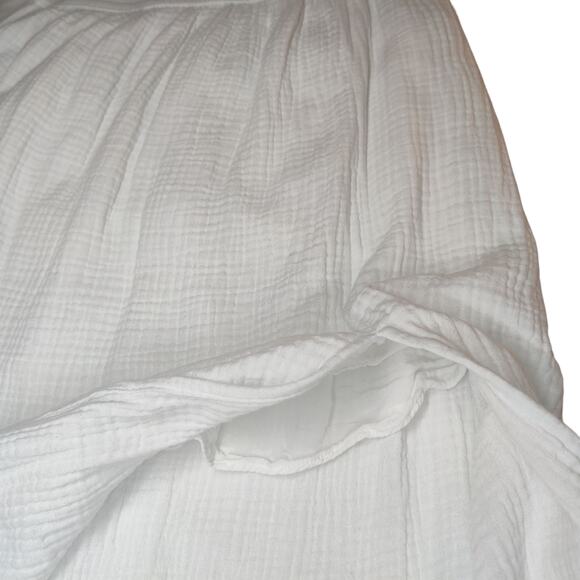 J. Crew Side Slit Soft Cotton Gauze Pull On White Midi Skirt XS Coastal - Picture 5 of 12